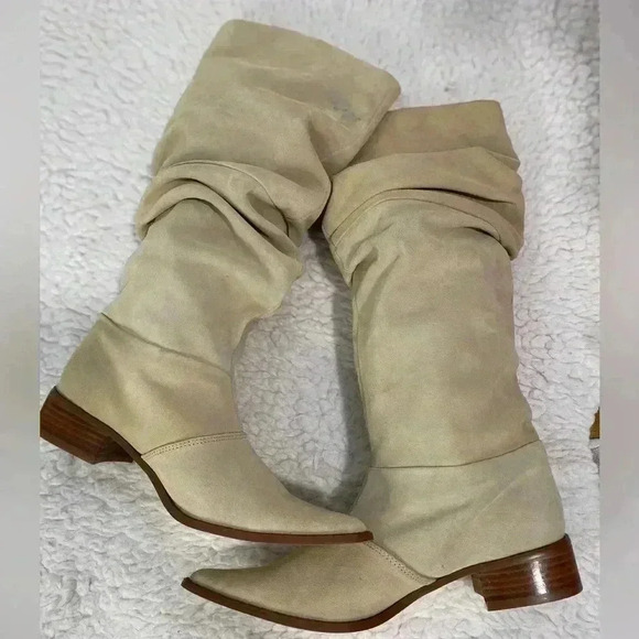 Chinese Laundy Winner Dusty Beige Suede
Pointed Toe Slouch Boots Size 8 - Picture 6 of 12